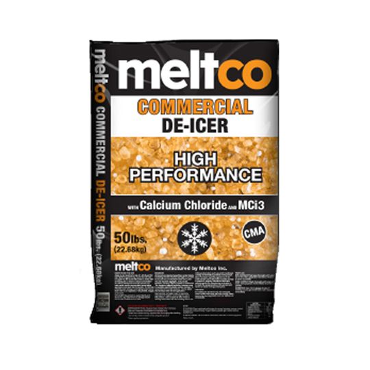Meltco Commercial High-Performance De-Icer with Calcium Chloride and MCi3 - 50 Lb. Bag