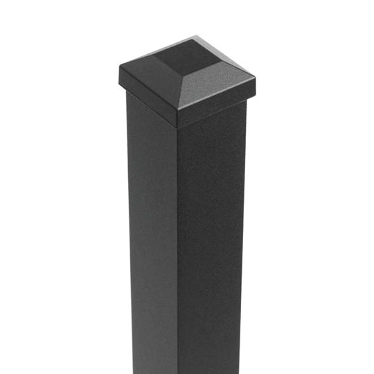 Trex 43" Reveal Aluminum Post with Cap & Skirt — TRXSHPCS2543BK