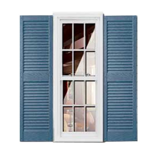Girardin Moulding Straight Top Louver Style Shutters — GIRSTLV14X61WBL