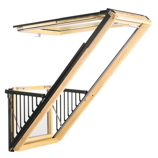 Velux Cabrio Series Balcony Roof Window with Aluminum Cladding & Laminated Glass