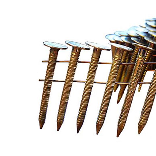 Building Products of America 1-1/4" Electro-Galvanized Ring Shank Coil Roofing Nails - 5 Lb. Pail