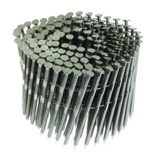 Grip-Rite 2-1/2" PrimeGuard Max Ring Shank Stainless Steel #304 15° Coil Roofing Nails - Box of 3,600