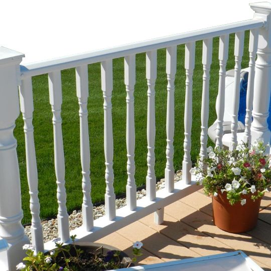 Color Guard Railing Systems 36" x 8' Architectural Vinyl Stair Rail — COGW368ASRKH