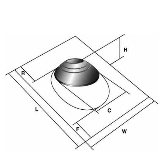 Neverleak Company 1-1/2" to 3" Galvanized Base Roof Flashing — NEVGNC123