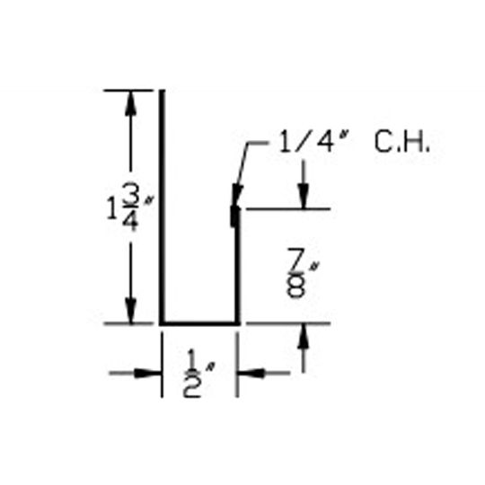 ATAS International .032 x 1/2" x 12' Aluminum J-Channel 1
