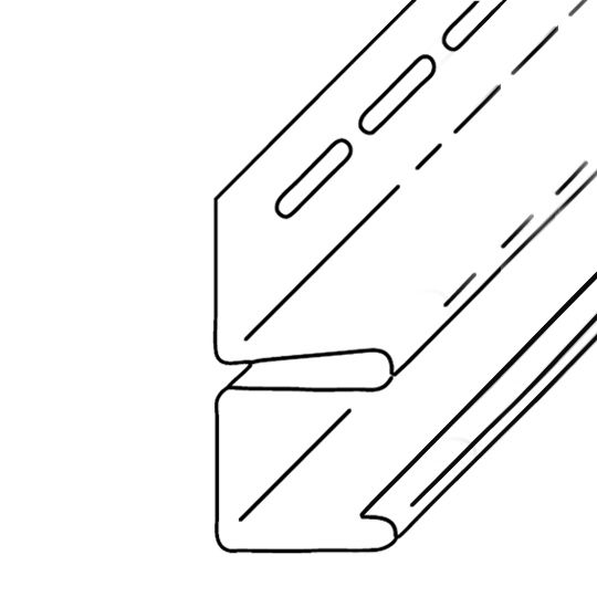 KP Building Products 1/2" x 12'6" F-Channel — KPBFC12WGAL