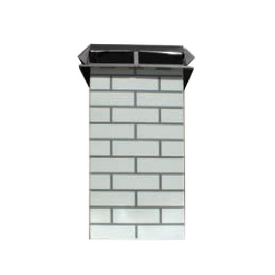 Airjet Venting Systems 17" x 17" x 36" B-Vent Decorative Simulated Brick Chimney Housing Kit — AVSDMC3WH