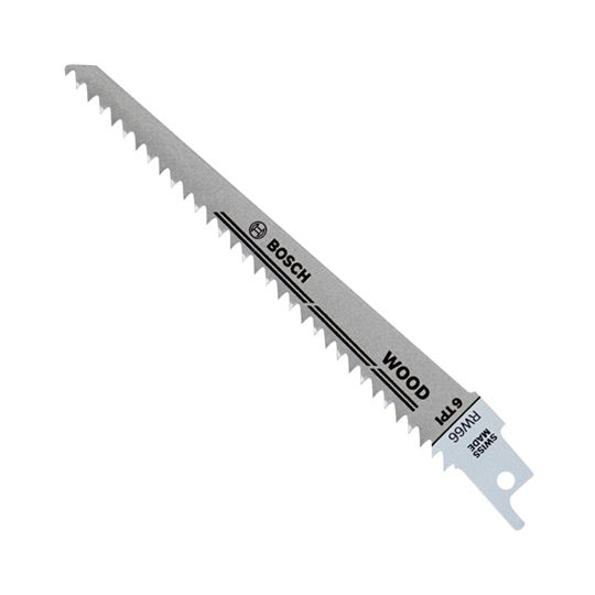 Bosch 6" 6 Tpi Wood Reciprocating Saw Blades - Pack of 5