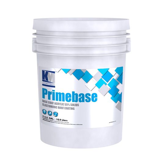 KM Coatings Primebase Acrylic Elastomeric Roof Coating - 5 Gallon Pail