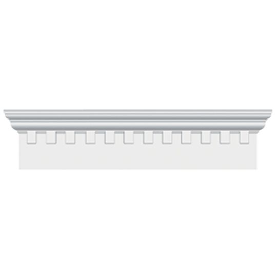 Mid-America Standard Classic Dentil Window Header with Keystone — MABDHWKS637001