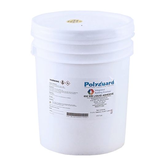 Polyguard Products 650 Wb Water-Based Liquid Waterproofing Adhesive - 5 Gallon Pail