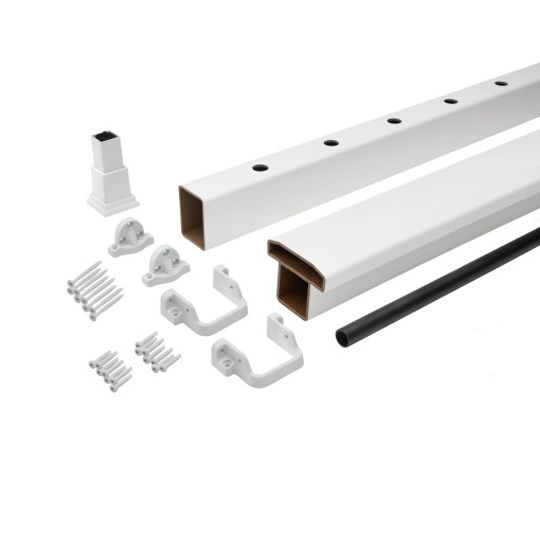 Trex Select Horizontal T-Rail Kit with Round Aluminum Balusters — TRXSTR842HRSBK