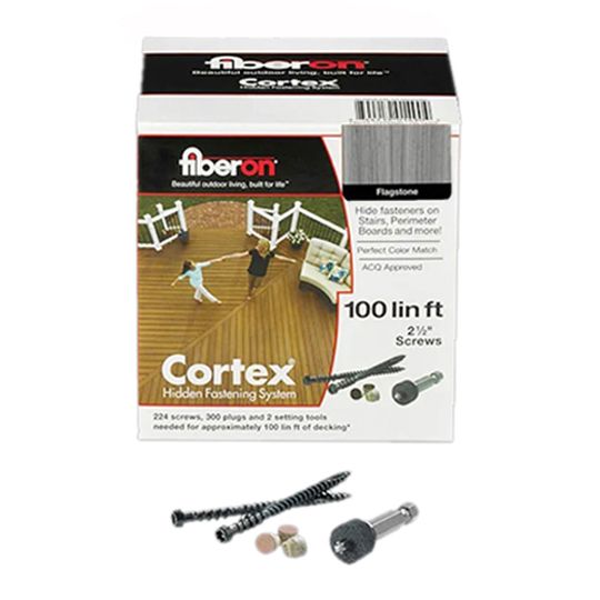 Fiberon Cortex Hidden Fasteners - 100 Lin. Ft. Box — FIDCHF100FLAGSTN