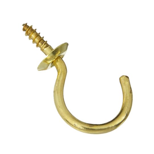 National Hardware 1-1/4" Solid Brass Cup Hooks - Pack of 2