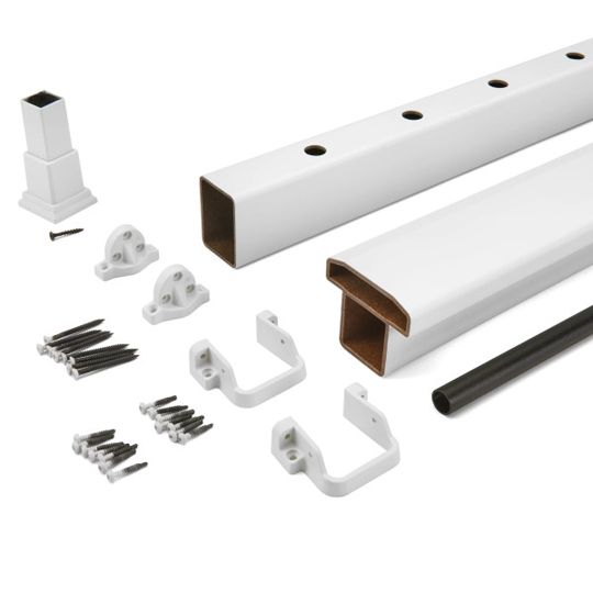 Trex Select Horizontal T-Rail Kit with Round Aluminum Balusters — TRXSTRHRKRD636BK