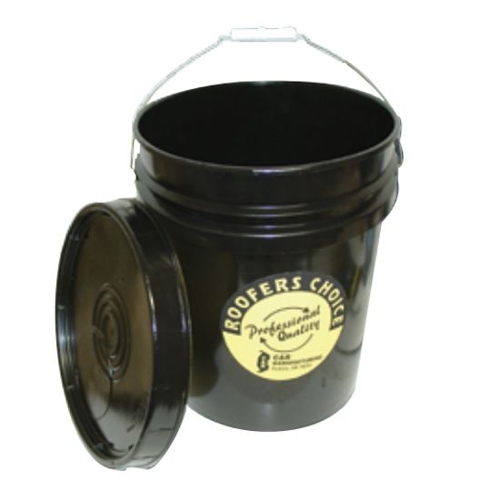 C&R Manufacturing Plastic Bucket with Handle & Roofers Choice Logo - 5 Gallon