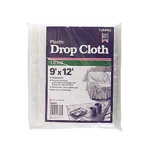 Trimaco 1 mil x 9' x 12' Leakproof Plastic Painter Drop Cloth