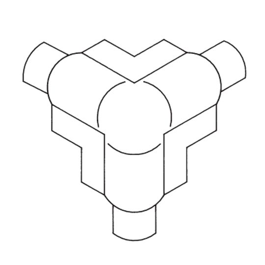 Plastic Components PVC 3-Way Outside Bullnose Cap