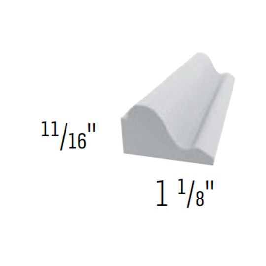 Royal Building Products 11/16" x 1-1/8" x 16' WM164 Base Cap