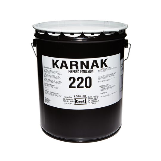 Karnak #220 Fibered Emulsion Dampproofing Asphalt Brush Grade - 5 Gallon Pail
