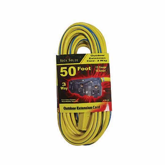 C&R Manufacturing 50' Triple Tap Extension Cord - 12/3 Gauge