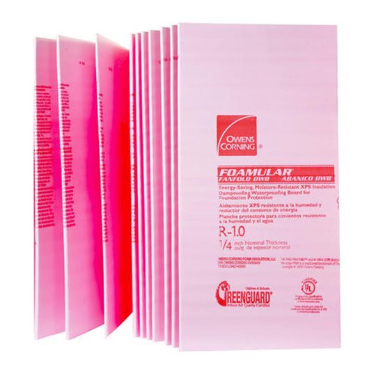 Owens Corning 3/8" x 4' x 50' Foamular Fanfold Underlayment Board