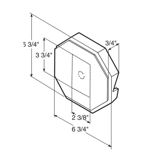 Mastic E-z Block Octagon Surface Mount for Double 4" or Double 5" Vinyl Siding — ACOEZBLK080090